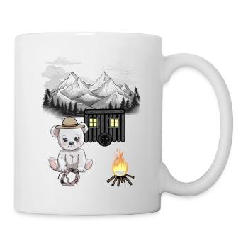 Ours en peluche feu de camp Nature Montagne Amoureux de la nature - Mug blanc - blanc - Droite