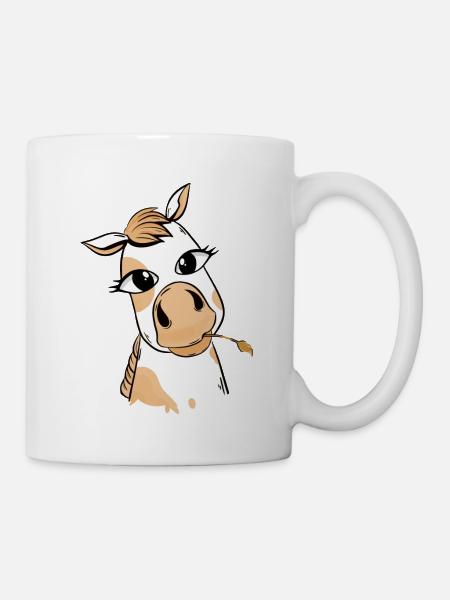poney cheval chevaux tête de cheval - Mug blanc - blanc