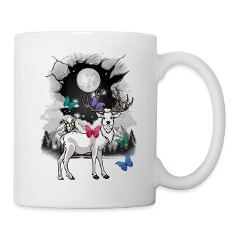 Mountains Mountains Deer Deer Butterflies Children - Mug - white - Right