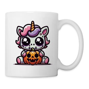 Halloween Einhorn Halloween Kürbis - Tasse - Weiß - Rechts