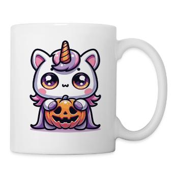 Halloween Einhorn Halloween Kürbis - Tasse - Weiß - Rechts