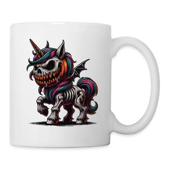 Halloween Einhorn Halloween Kürbis - Tasse - Weiß - Rechts
