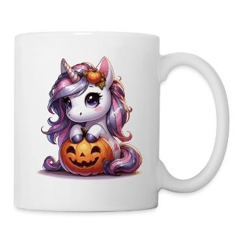 Halloween Einhorn Halloween Kürbis - Tasse - Weiß - Rechts