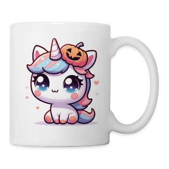 Halloween Einhorn Halloween Kürbis - Tasse - Weiß - Rechts