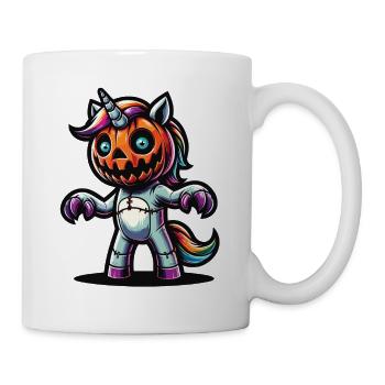 Halloween Einhorn Halloween Kürbis - Tasse - Weiß - Rechts