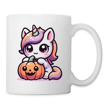 Halloween Einhorn Halloween Kürbis - Tasse - Weiß - Rechts