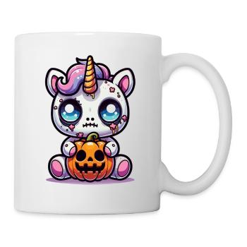 Halloween Einhorn Halloween Kürbis - Tasse - Weiß - Rechts