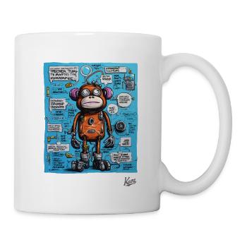 Funny, funky robot monkey - Mug - white - Right