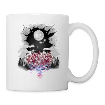 mystical nature mountains spring tree trees - Mug - white - Right