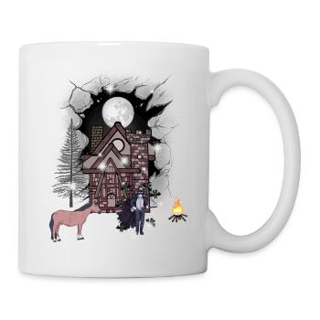 Château Halloween Mystique Médiéval Guerrier Lune - Mug blanc - blanc - Droite