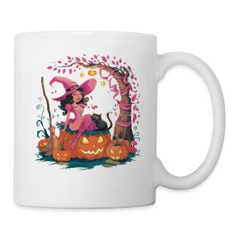 Pretty In Pink Wicked With Pumpkins für Frauen - Tasse - Weiß - Rechts