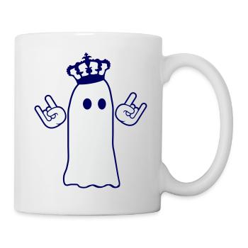 Cute Metal Halloween Ghost King Crown Ghost - Mug - white - Right