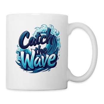 Catch the Wave für einen Surfer Wellenreiter - Tasse - Weiß - Rechts