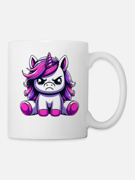Süßes Einhorn Genervt - Tasse - Weiß