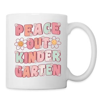 Peace Out Kindergarten Groovy Letzter Tag - Tasse - Weiß - Rechts
