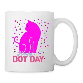 Happy Dot Day Coloré Arc-en-ciel Cat Dot Boys - Mug blanc - blanc - Droite