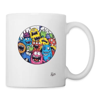 Lustige Monster-Freunde - Tasse - Weiß - Rechts