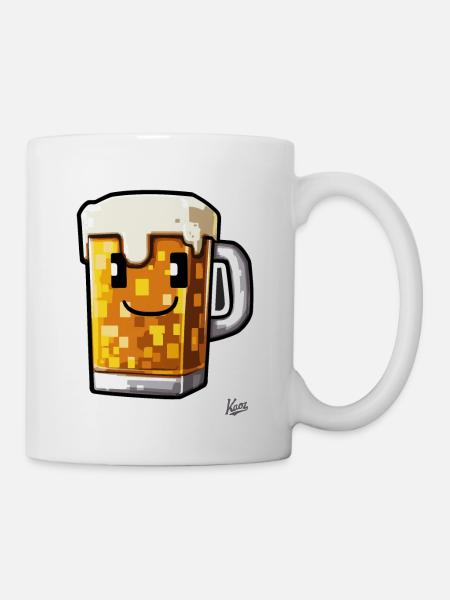 Pixel-Handwerker-Bier - Tasse - Weiß