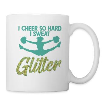 I Cheer So Hard I Sweat Glitter Cheerleader Cheerl - Mug - white - Right