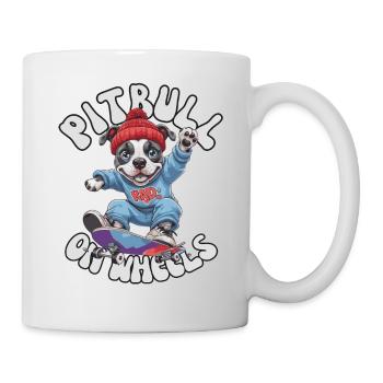 PITBULL on Wheels - Tenue streetwear skater - Mug blanc - blanc - Droite
