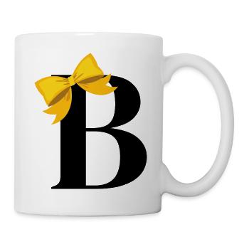 Letter b yellow bow - Mug - white - Right