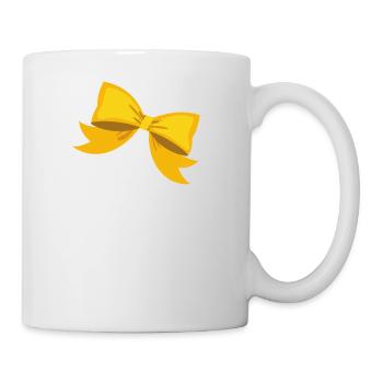 Gelber Schleifenbuchstabe - Tasse - Weiß - Rechts