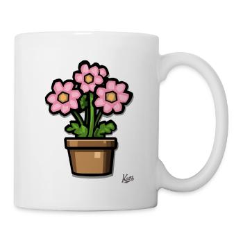 un pot de fleurs vert-rose - Mug blanc - blanc - Droite