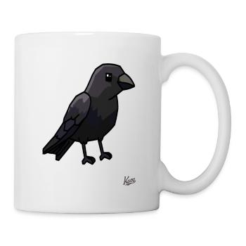 Corbeau de dessin animé noir mignon - Mug blanc - blanc - Droite