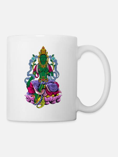 Buddhismus Gott Bodhisattva Grüne Tara - Tasse - Weiß