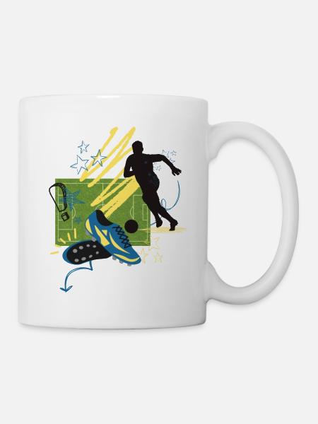 T-shirt de football et plus encore - Mug blanc - blanc