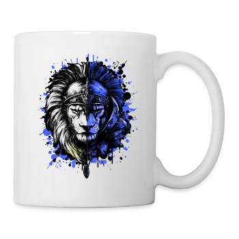 Lion Spartan Sparta Helmet - Mug - white - Right
