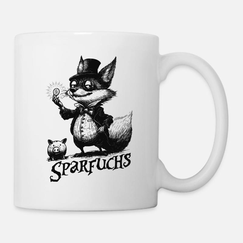 Sparfuchs Fuchs Schnäppchenjäger Pfennigfuchser - Tasse - Weiß
