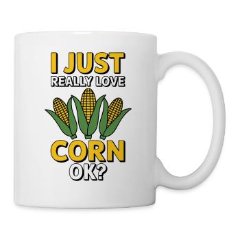 Corn on the cob saying corn funny corn on the cob gift - Mug - white - Right