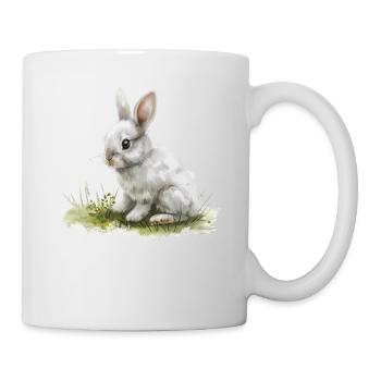 Cute Baby Bunny Watercolor - Tasse - Weiß - Rechts