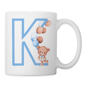 Blue Letter k Bear - Mug - white - Right