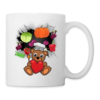 Teddy Cook Cooks Cook Vegetable Cooking Bear - Mug - white - Right