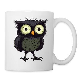 Eule Halloween Lustig Zombie - Tasse - Weiß - Rechts