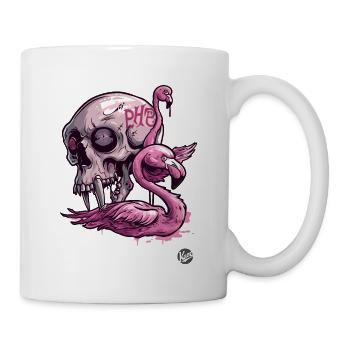 Pink Primate Skull & Flamingo: Tropical Vibes - Mug - white - Right