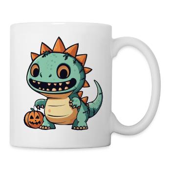 Dinosaurier stegosaurus Halloween Lustig Zombie - Tasse - Weiß - Rechts