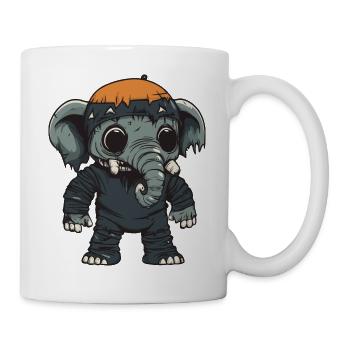 Mammut Halloween Lustig Zombie - Tasse - Weiß - Rechts
