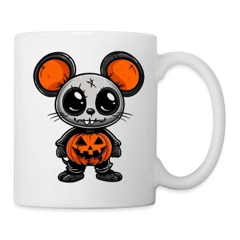 Maus Halloween Lustig Zombie - Tasse - Weiß - Rechts