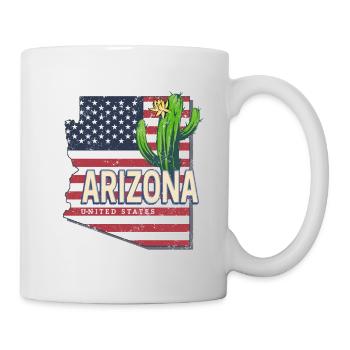 Arizona États-Unis Carte murale rétro Vintage - Mug blanc - blanc - Droite