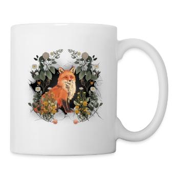 Fuchs Kind Kinder Waldbewohner Waldtiere Füchsin - Tasse - Weiß - Rechts