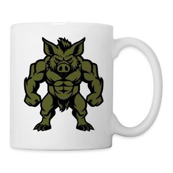 wildschwein comic - Tasse - Weiß - Rechts