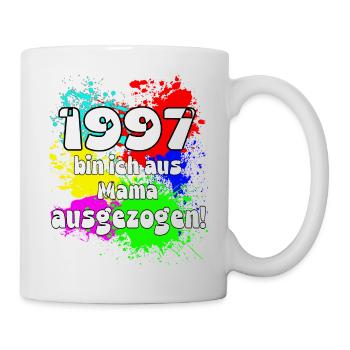1997 bin ich aus meiner Mama ausgeszogen - Tasse - Weiß - Rechts