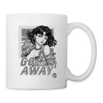 Cool fille de dessin animé calme, va-t’en et va-t’en - Mug blanc - blanc - Droite