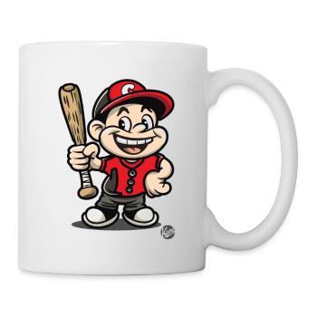 lustiger Retro-Cartoon-Typ spielt Baseball - Tasse - Weiß - Rechts