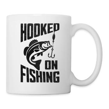 Hooked on Angeln Angler - Tasse - Weiß - Rechts