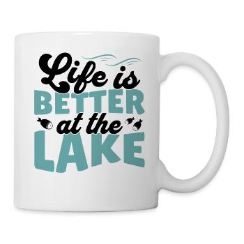 Das Leben ist besser am See draußen - Tasse - Weiß - Rechts