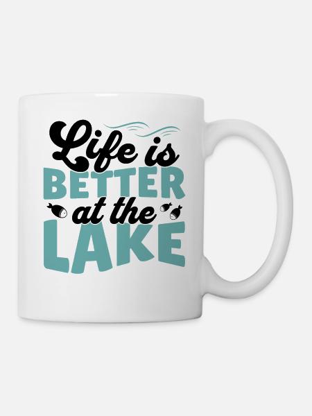 Das Leben ist besser am See draußen - Tasse - Weiß